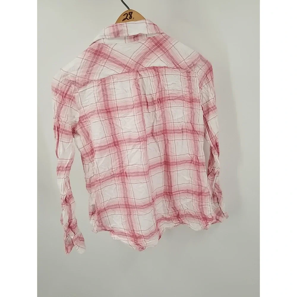 Well Worn Womens Flannel Plaid Long Sleeve Button‎ Up Shirt Small - Picture 6 of 6